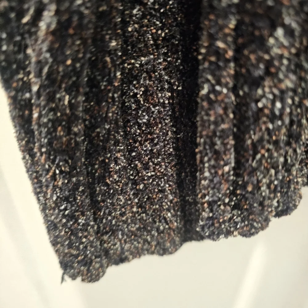 Pendleton Vintage Ribbed Chenille Sweater Black Brown Mix Size S